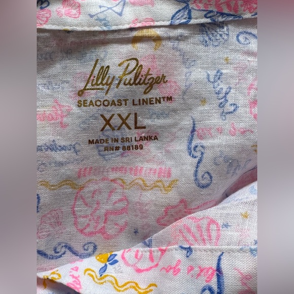 NWOT Lilly Pulitzer Seacoast Linen Summer Serenade Button Down - Picture 8 of 11